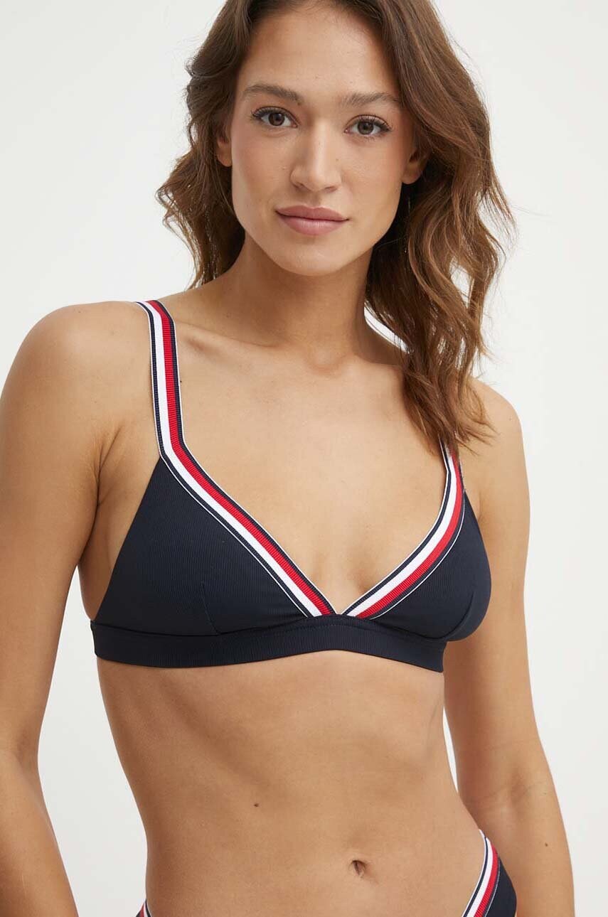 Купальний бюстгальтер Tommy Hilfiger колір синій злегка ущільнена чашечка