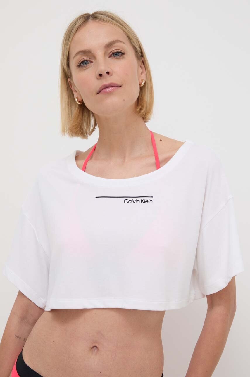Пляжний топ Calvin Klein колір білий KW0KW02478