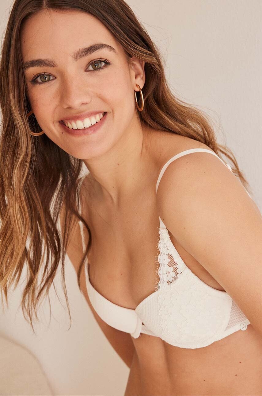 Бюстгальтер women'secret SOFT FEMININE колір білий мереживо однотонний 4027767