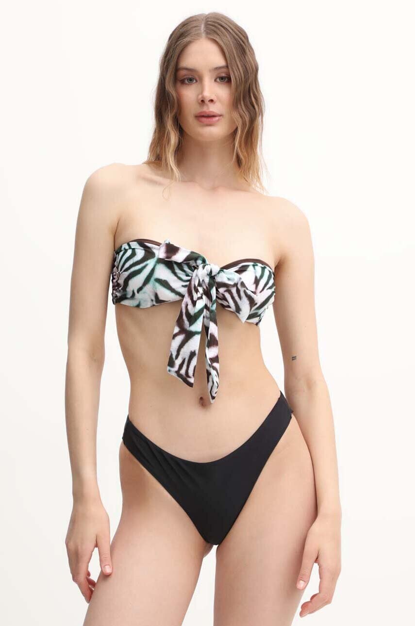 Купальний бюстгальтер Guess колір коричневий злегка ущільнена чашечка