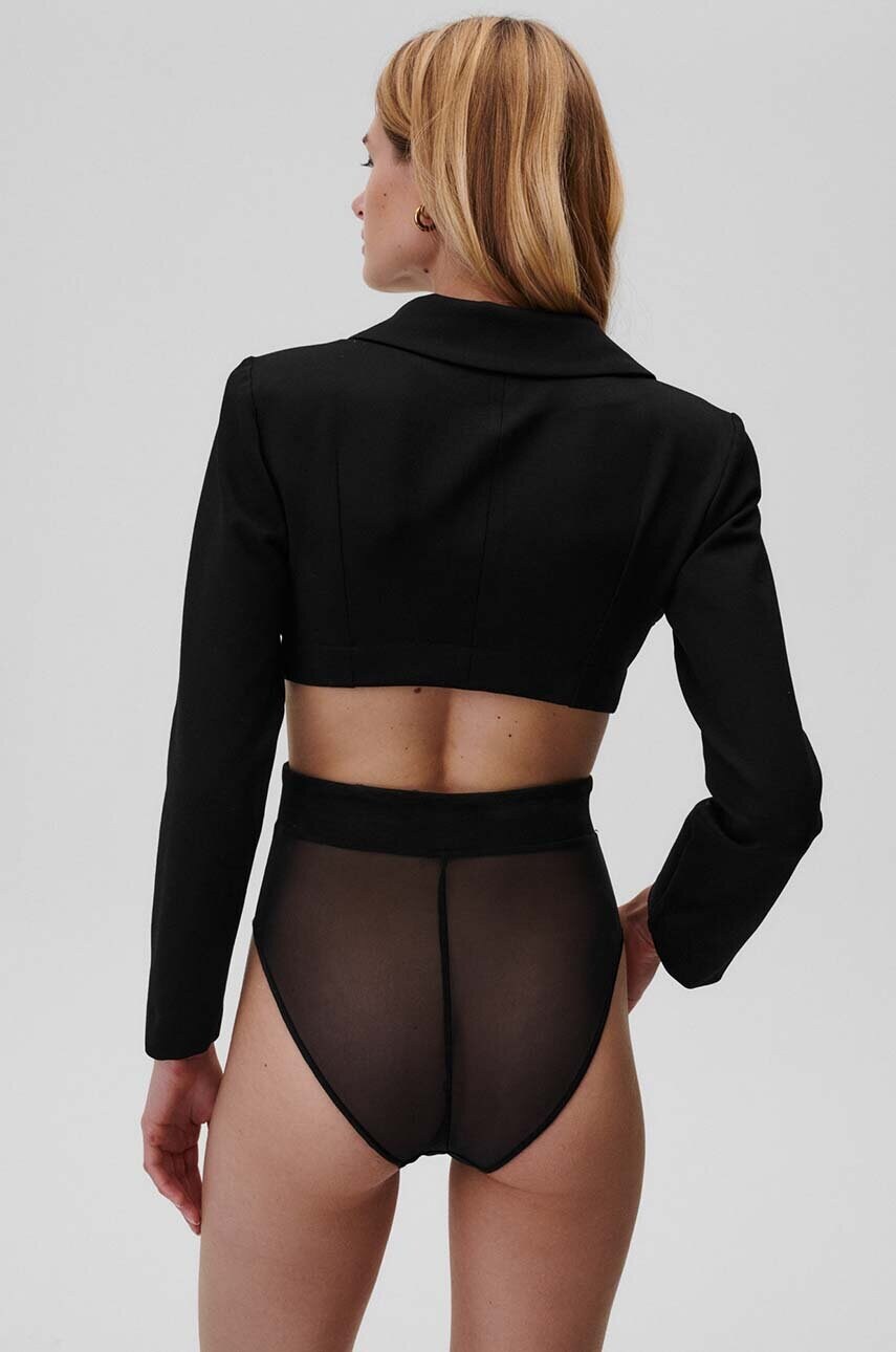 Боді Undress Code Obsessed Bodysuit колір чорний прозоре однотонне