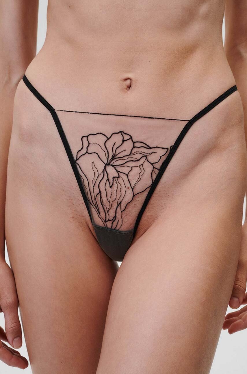 Стринги Undress Code Blossom колір чорний прозоре