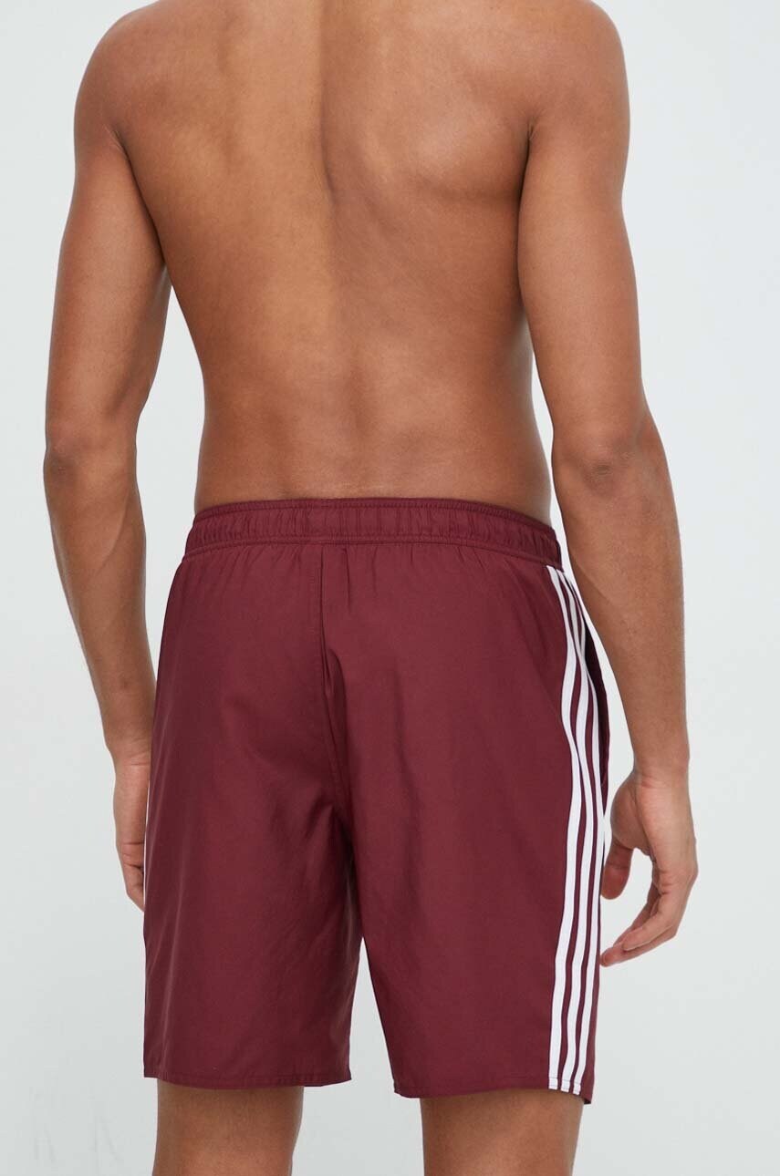 Купальні шорти adidas Performance 3Stripes CLX колір бордовий