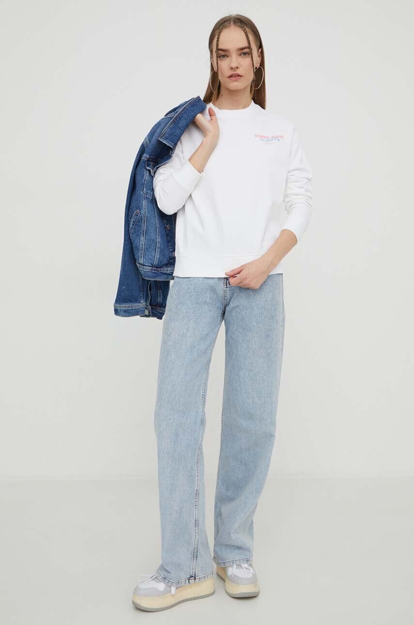 Кофта Tommy Jeans жіноча колір білий з принтом