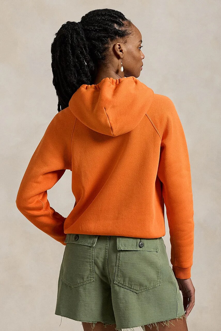 Кофта Polo Ralph Lauren жіноча колір червоний з капюшоном однотонна 211943007
