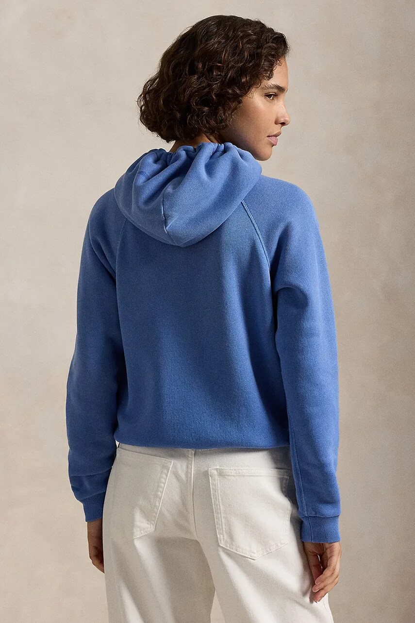 Кофта Polo Ralph Lauren жіноча колір червоний з капюшоном однотонна 211943007