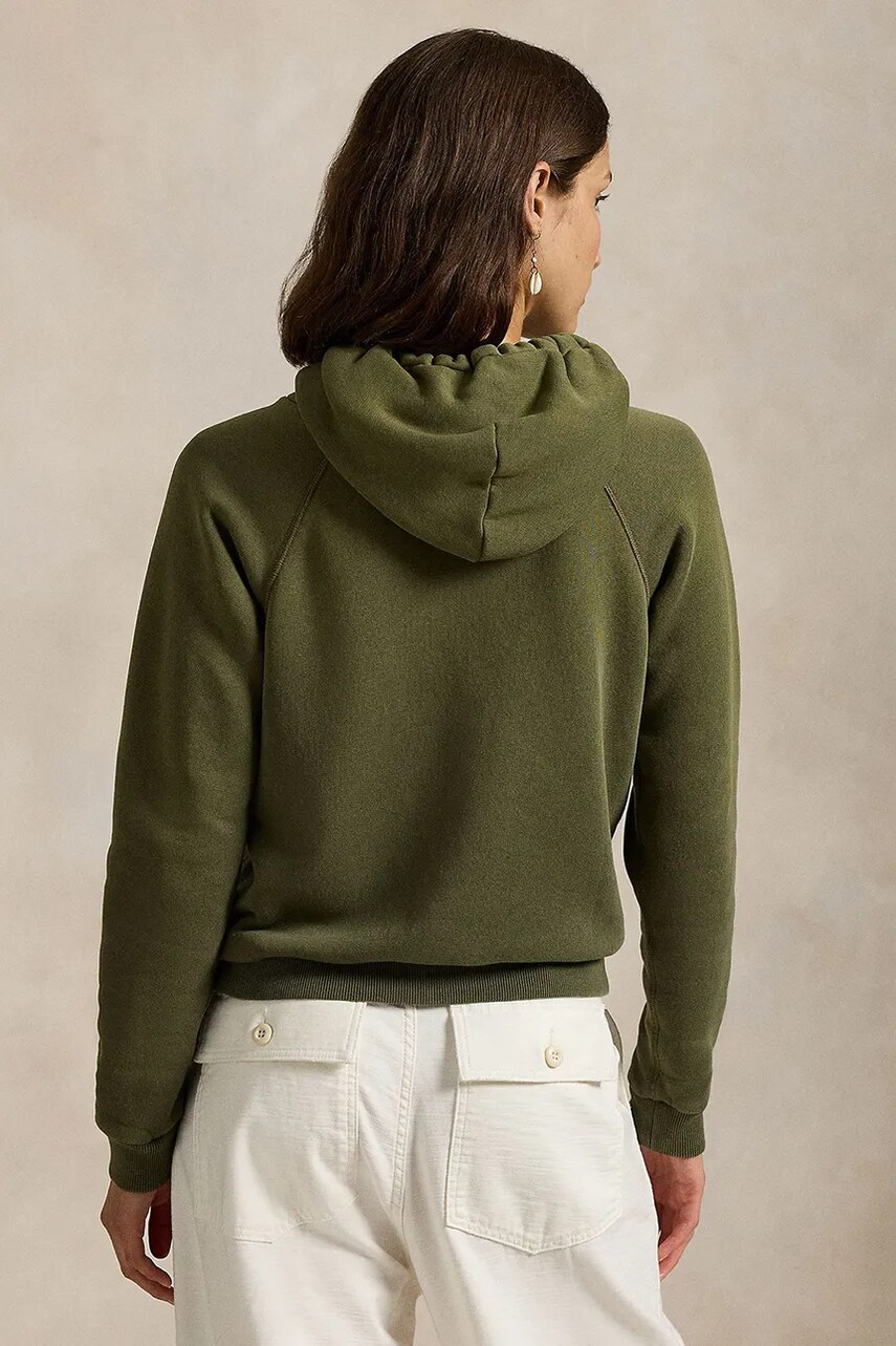 Кофта Polo Ralph Lauren жіноча колір червоний з капюшоном однотонна 211943007
