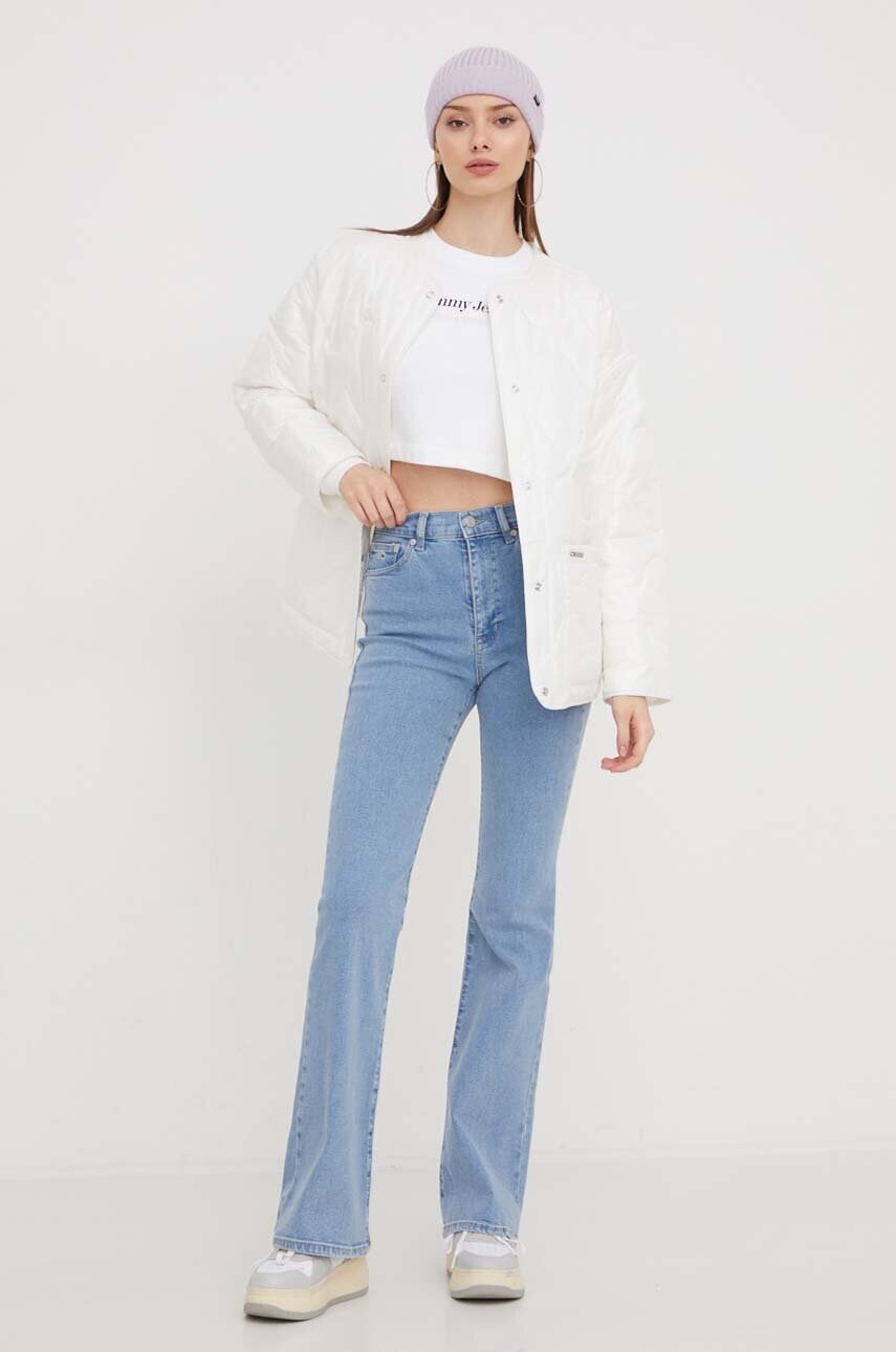 Кофта Tommy Jeans жіноча колір білий з принтом
