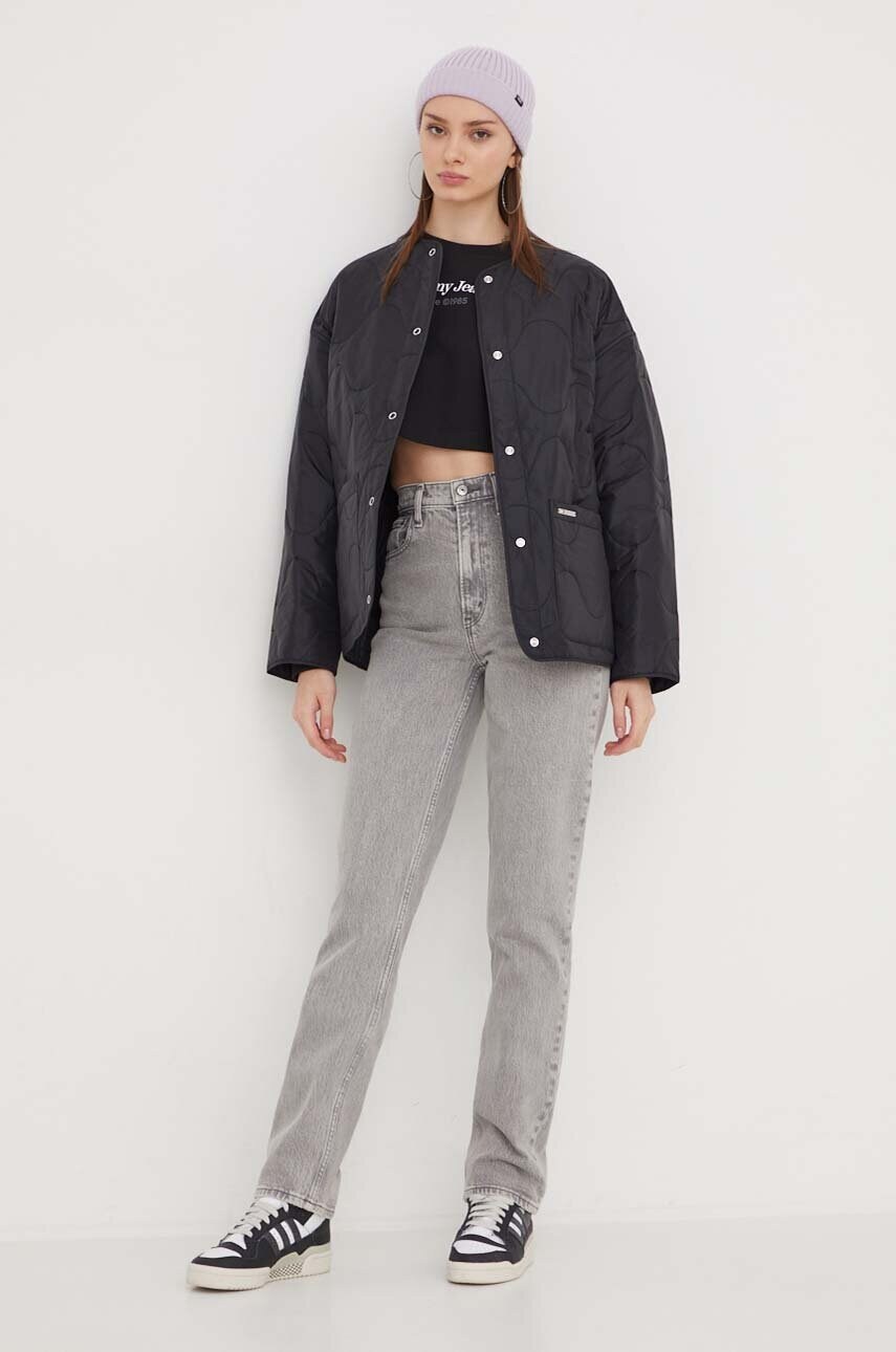 Кофта Tommy Jeans жіноча колір чорний з принтом