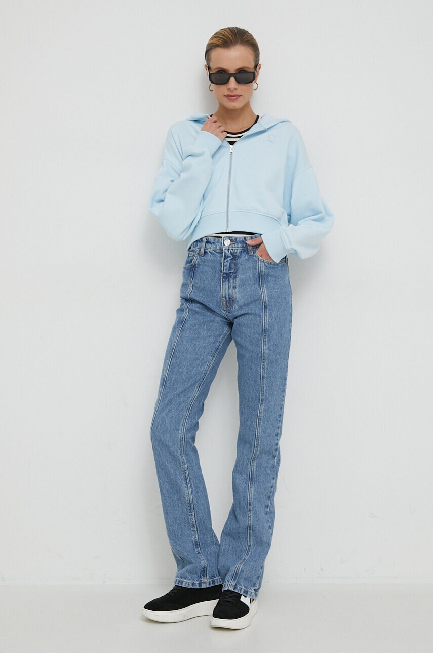 Кофта Calvin Klein Jeans жіноча з капюшоном однотонна