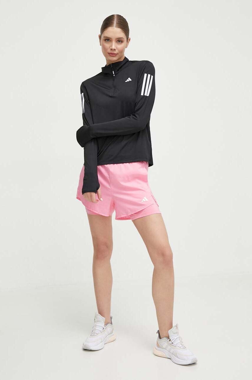 Кофта для бігу adidas Performance Own The Run колір чорний з принтом
