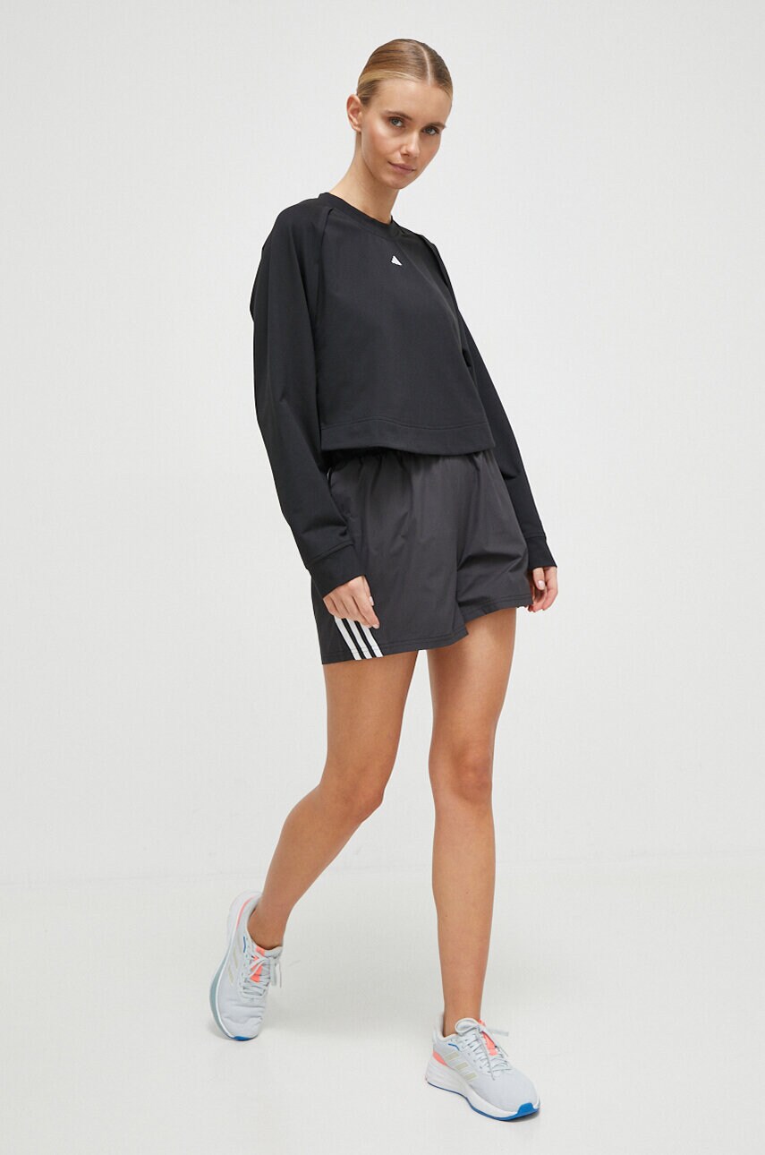 Тренувальна кофта adidas Performance Power Cover Up колір чорний з принтом