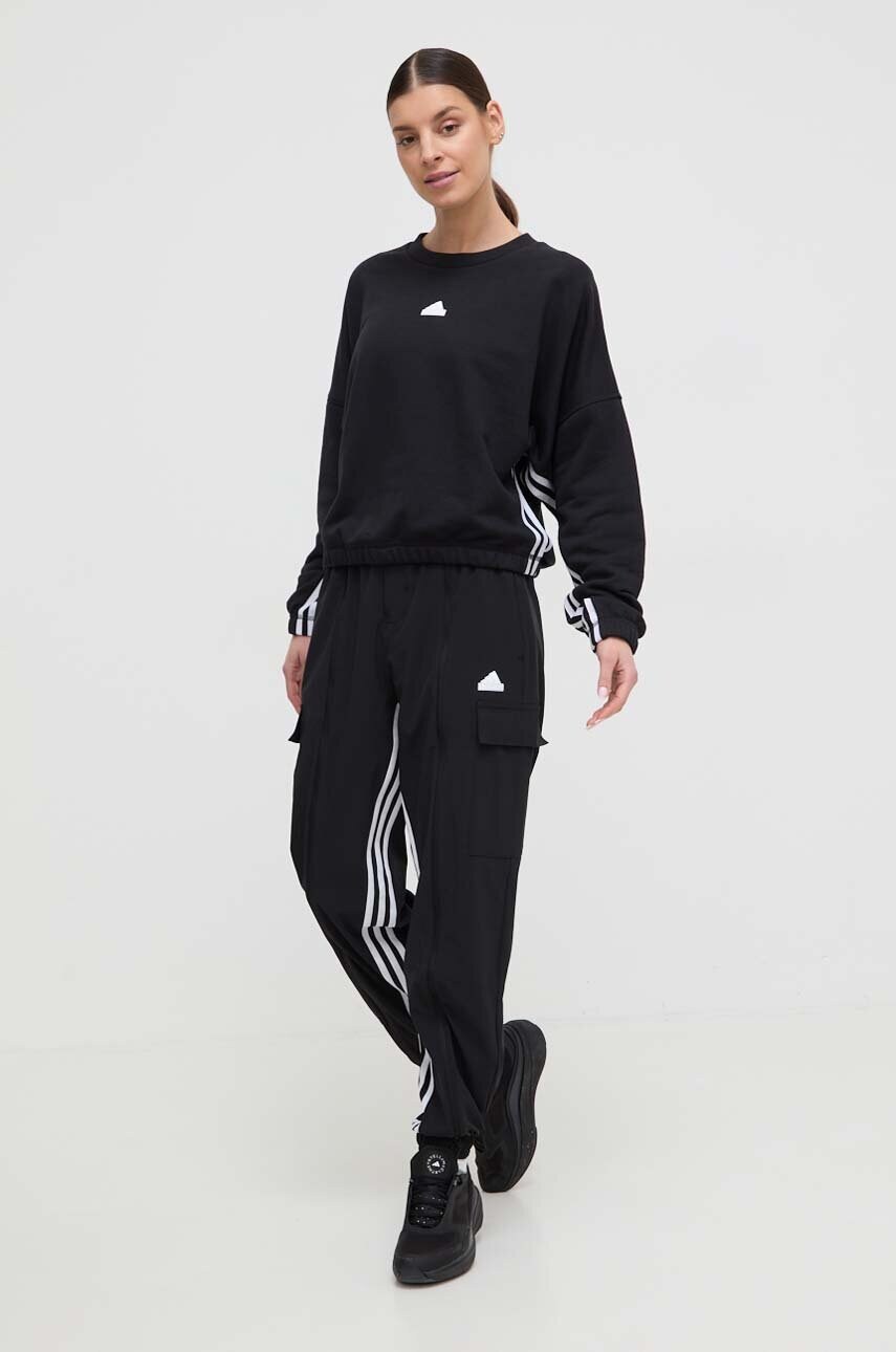 Кофта adidas жіноча колір чорний візерунок