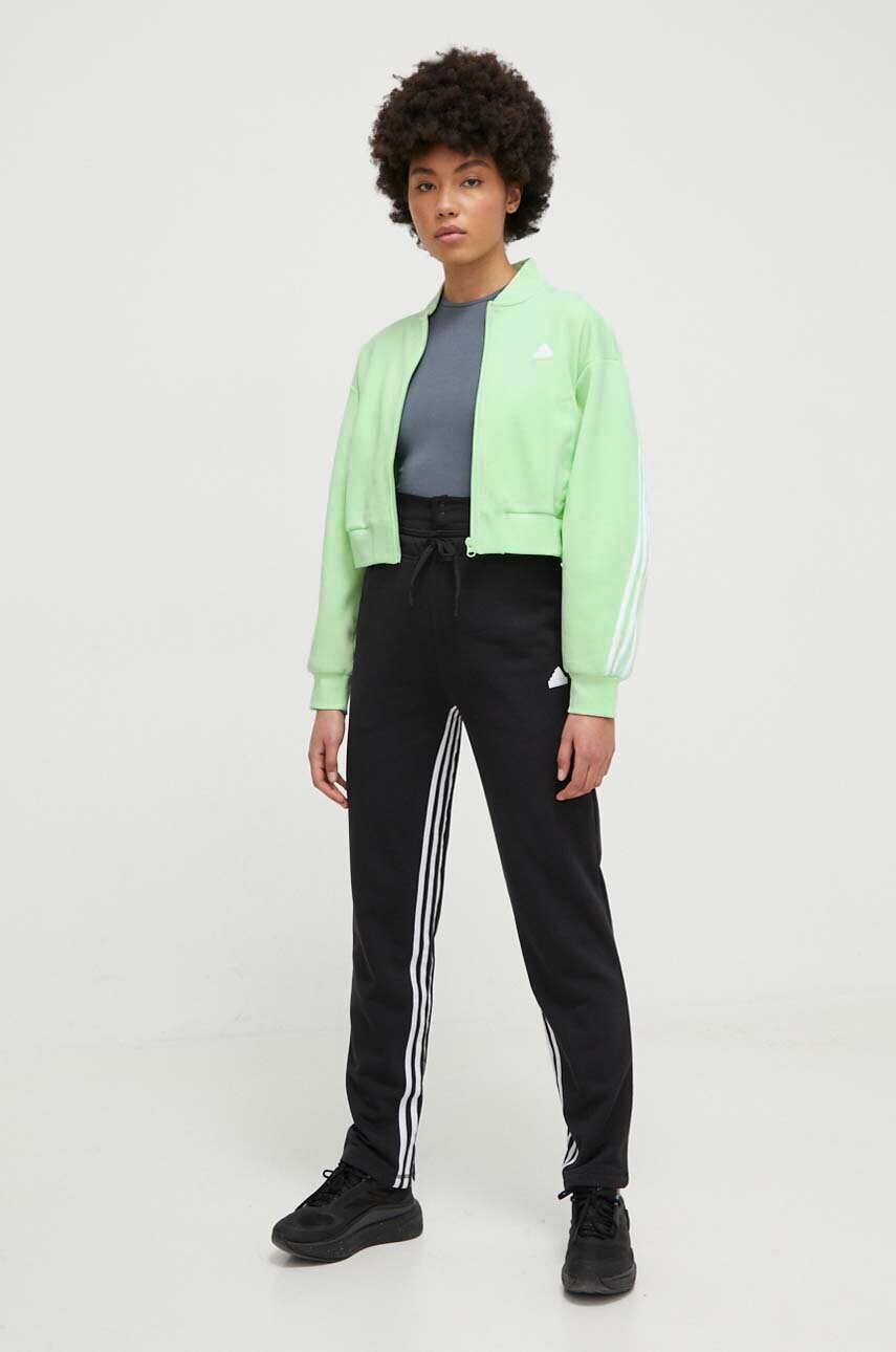 Кофта adidas жіноча колір зелений з аплікацією