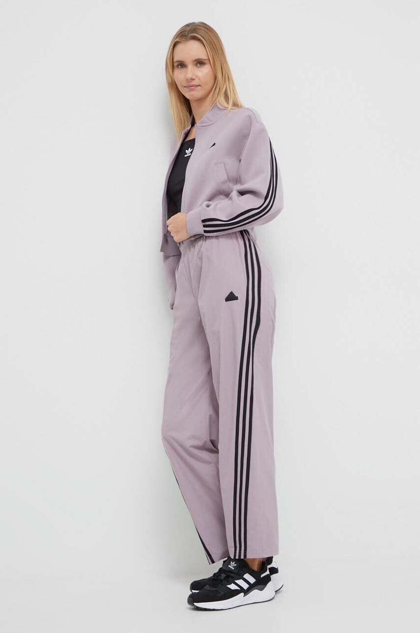 Кофта adidas жіноча колір фіолетовий однотонна