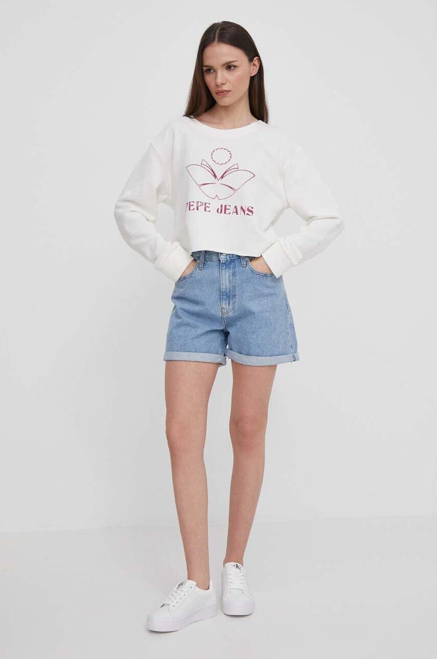Бавовняна кофта Pepe Jeans Lorelai жіноча колір бежевий з принтом PL581425