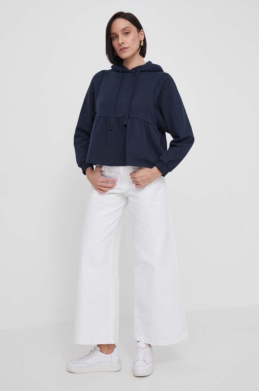 Кофта Pepe Jeans JORDAN жіноча колір синій з капюшоном однотонна PL581429