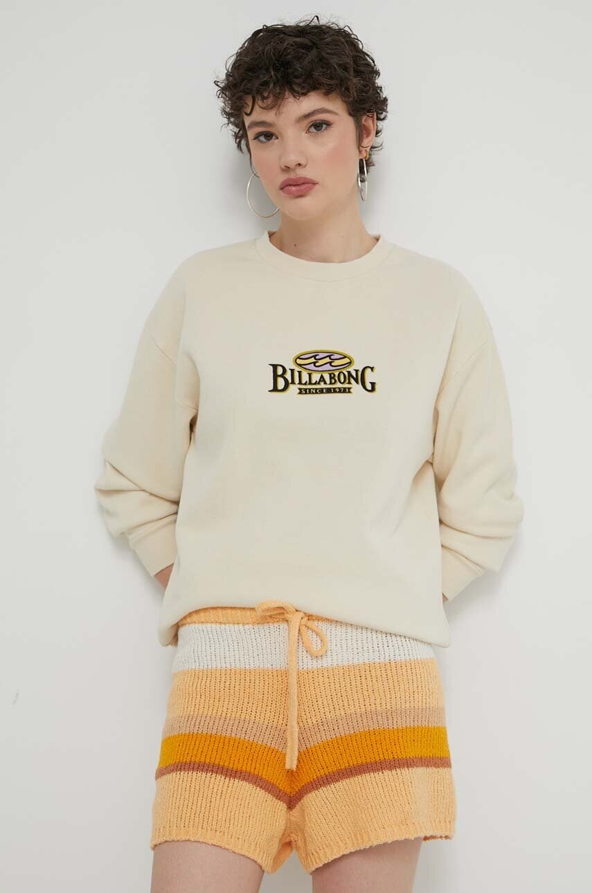 Бавовняна кофта Billabong Since 73 жіноча колір бежевий з принтом UBJZT00383
