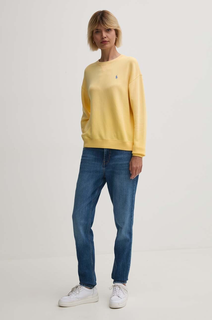 Бавовняна кофта Polo Ralph Lauren жіноча колір жовтий однотонна 211935582