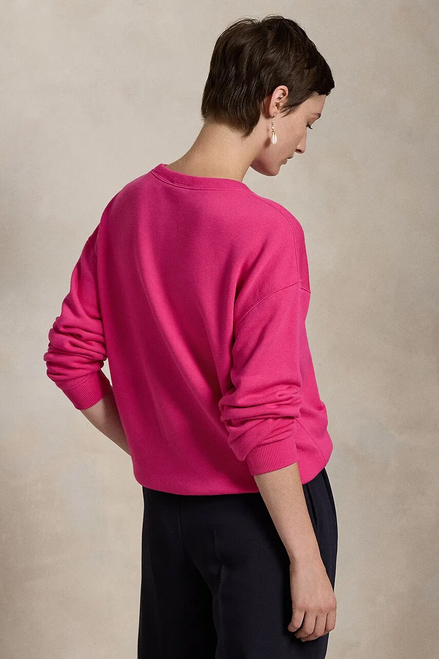 Бавовняна кофта Polo Ralph Lauren жіноча колір рожевий однотонна 211935582