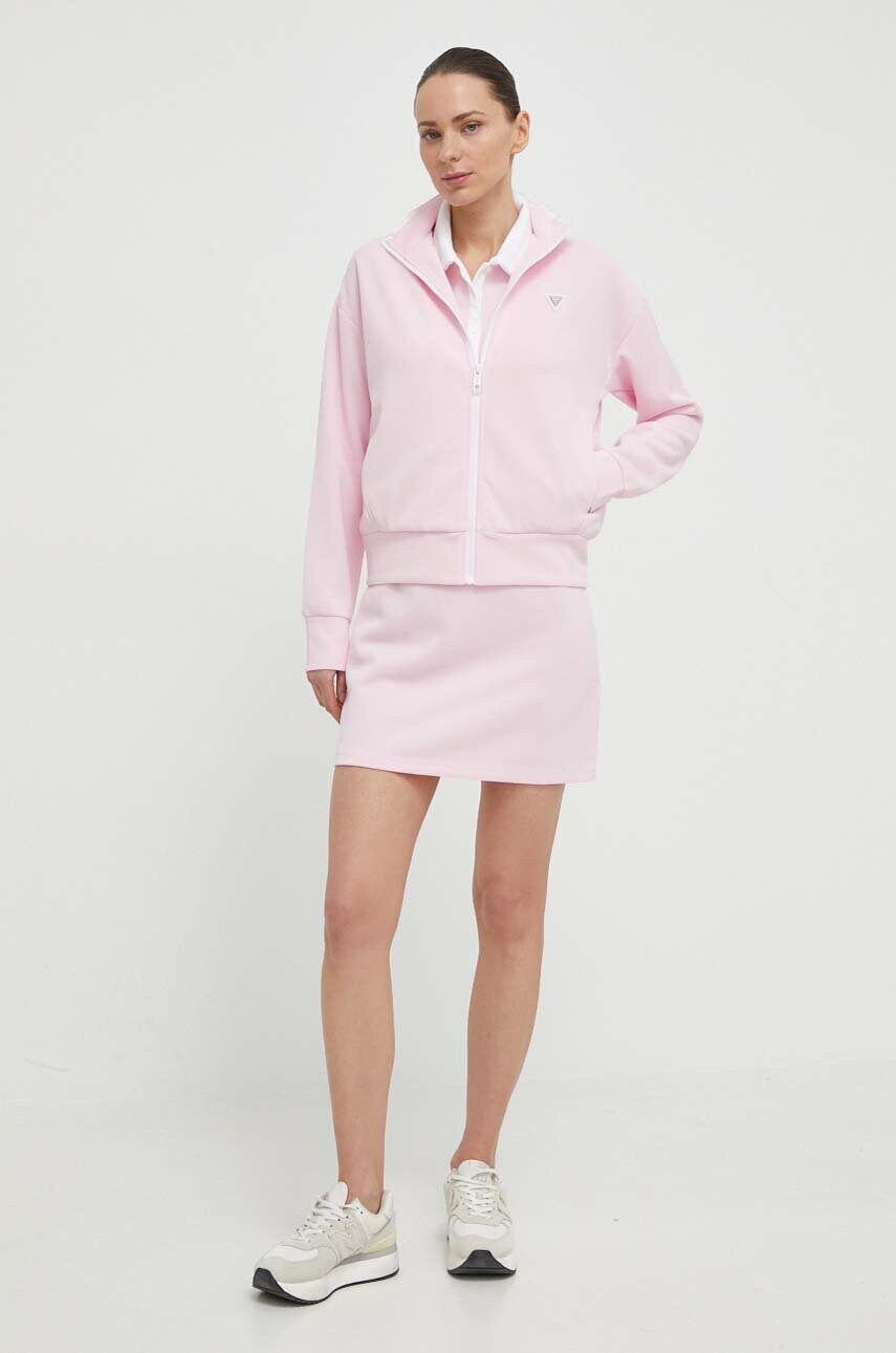 Кофта Guess MYLAH жіноча колір рожевий з аплікацією V4GQ02 KBFB2