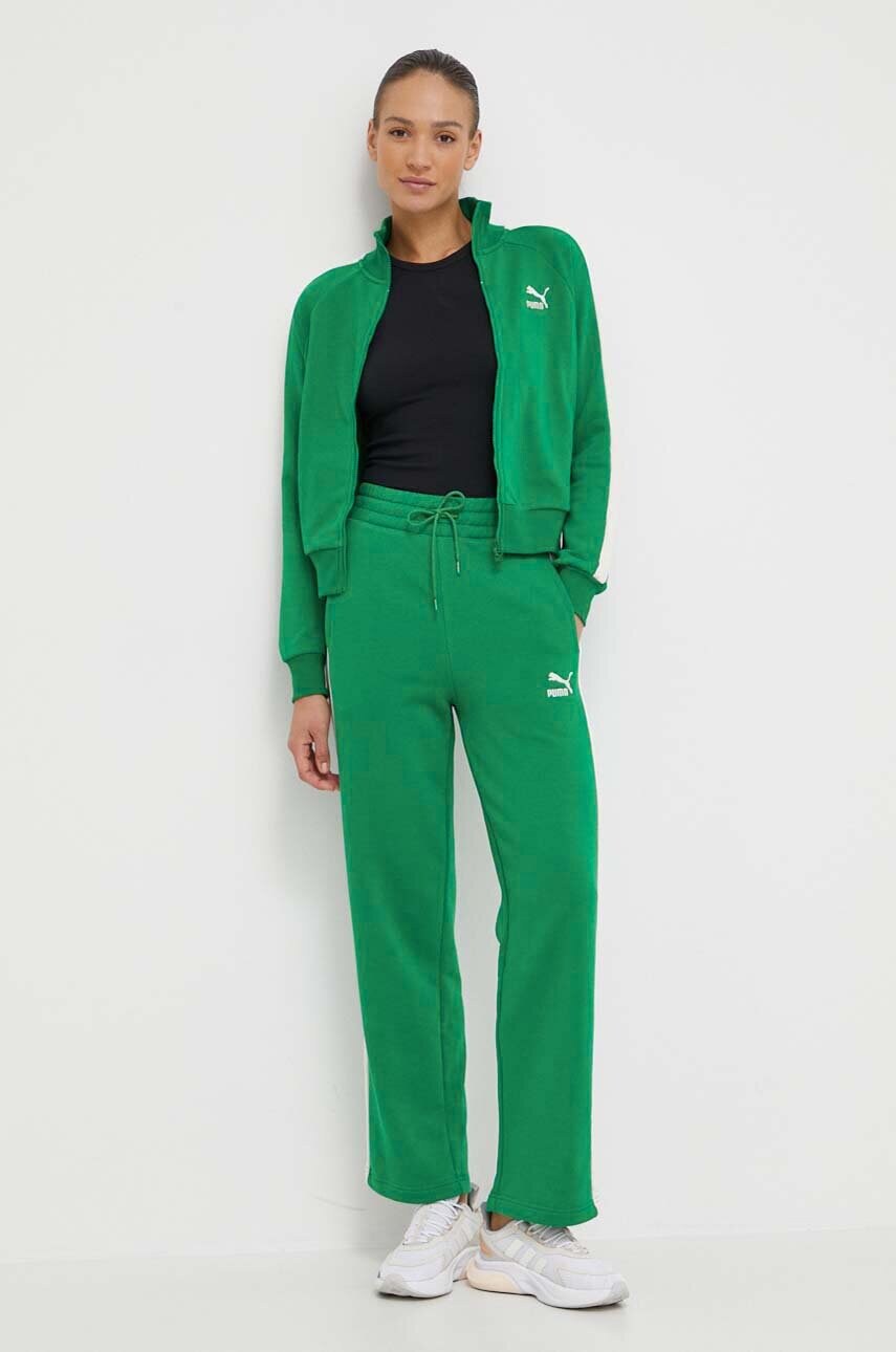 Кофта Puma Iconic T7 жіноча колір зелений візерунок 625602