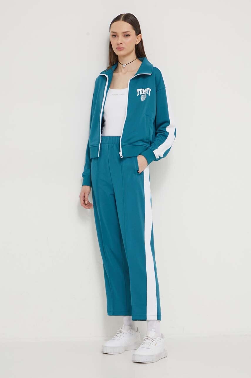Кофта Tommy Jeans жіноча колір зелений візерунок