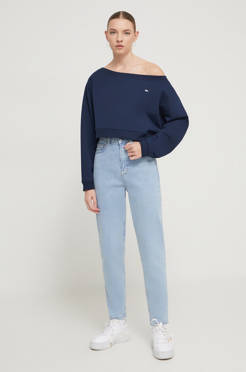 Кофта Tommy Jeans жіноча колір синій однотонна