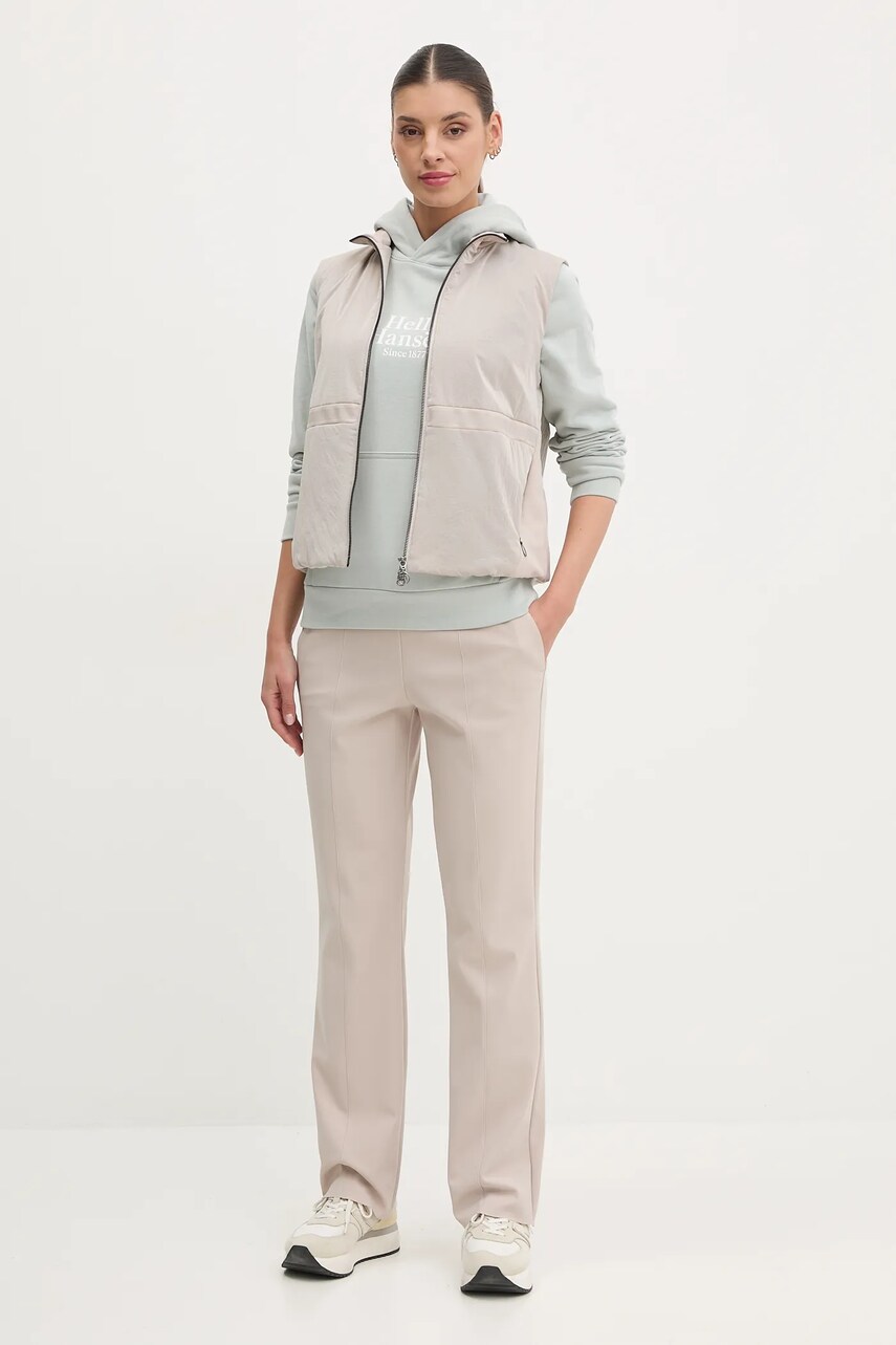 Кофта Helly Hansen жіноча колір зелений з капюшоном з аплікацією 54239
