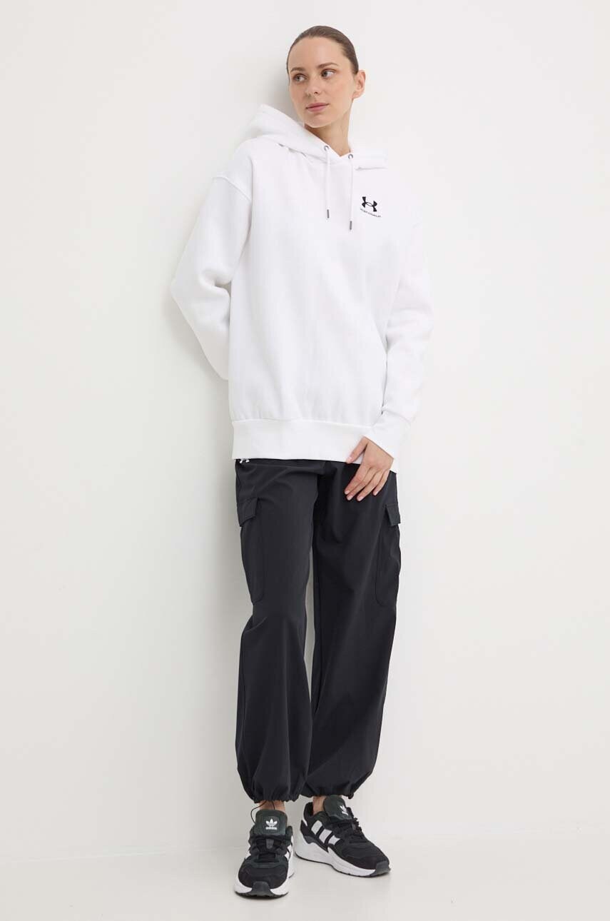Кофта Under Armour жіноча колір білий з капюшоном однотонна