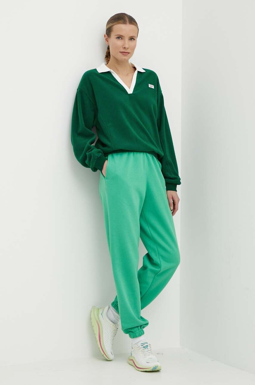 Кофта Reebok Classic Retro Court жіноча колір зелений однотонна 100075519