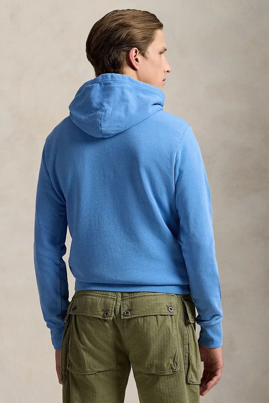Бавовняна кофта Polo Ralph Lauren чоловіча з капюшоном однотонна 710916690