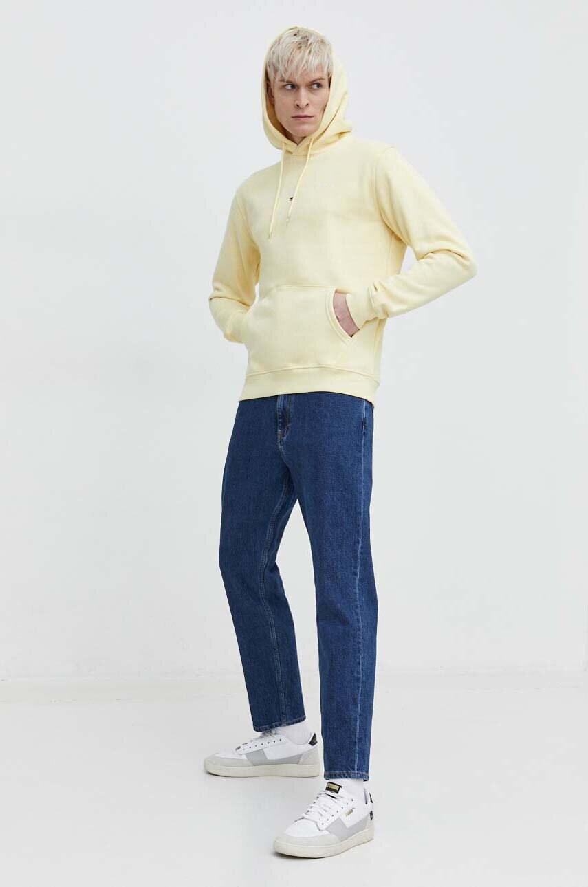 Кофта Tommy Jeans чоловіча колір жовтий з капюшоном з аплікацією