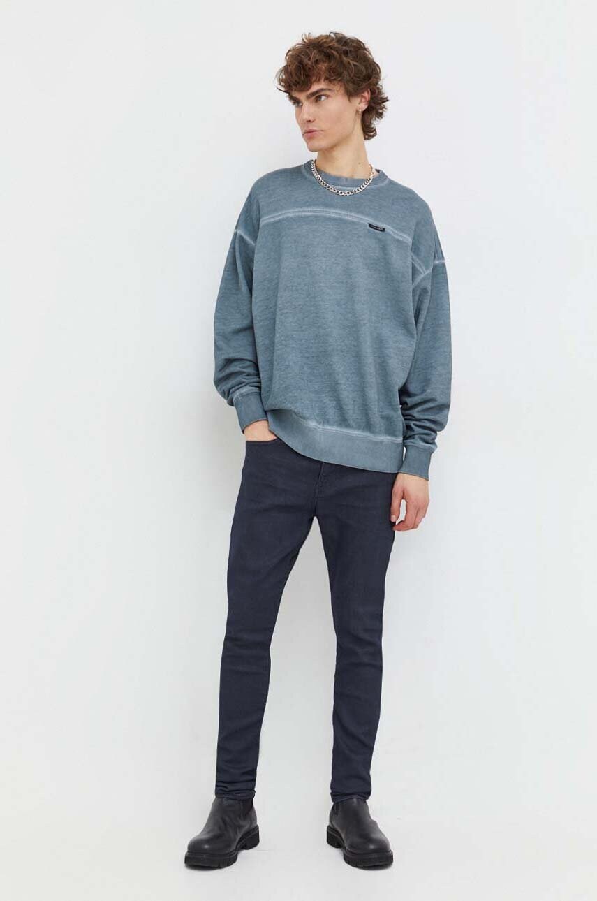 Бавовняна кофта G-Star Raw чоловіча колір зелений однотонна