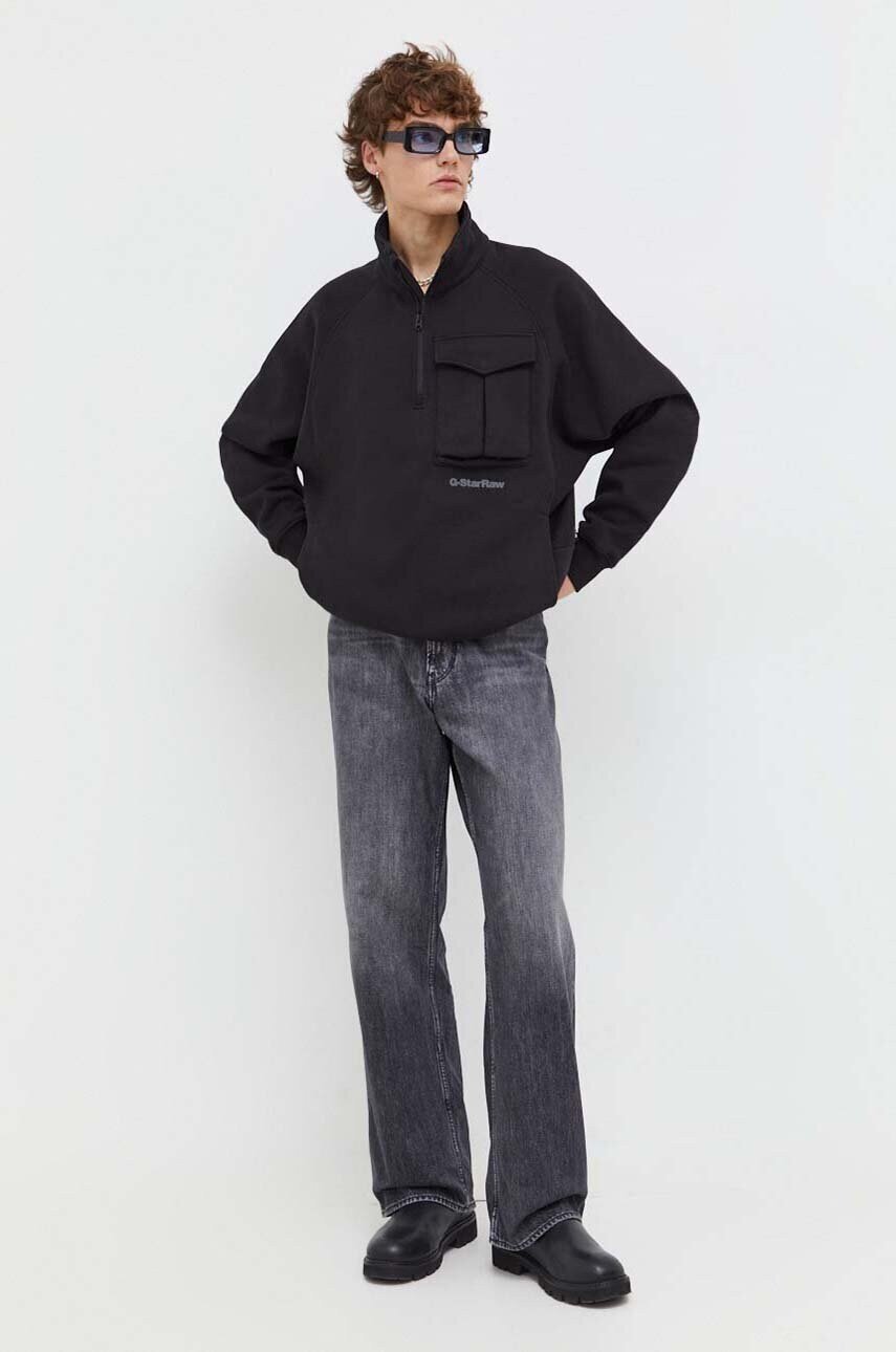 Кофта G-Star Raw чоловіча колір чорний однотонна