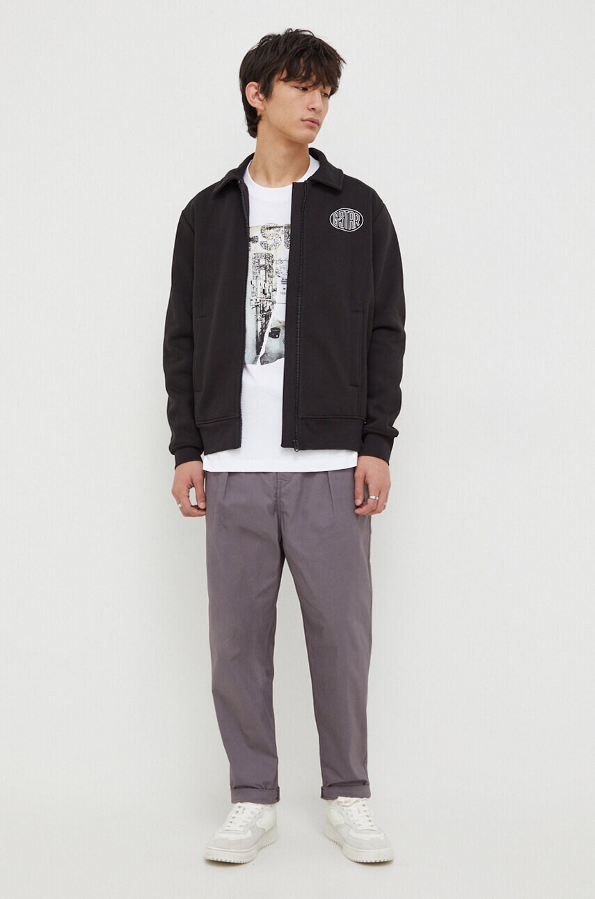 Кофта G-Star Raw чоловіча колір чорний однотонна