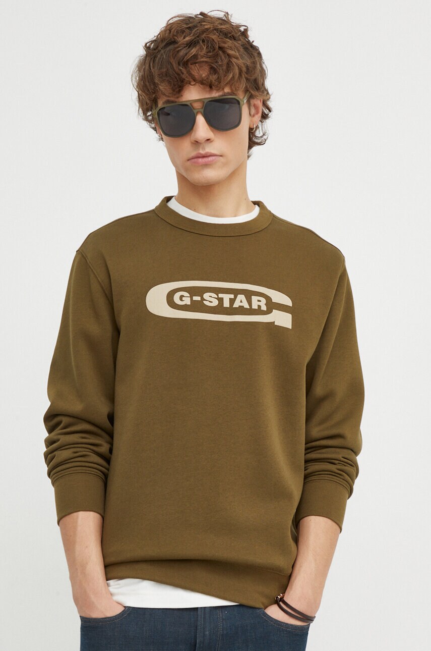 Кофта G-Star Raw чоловіча колір зелений з принтом