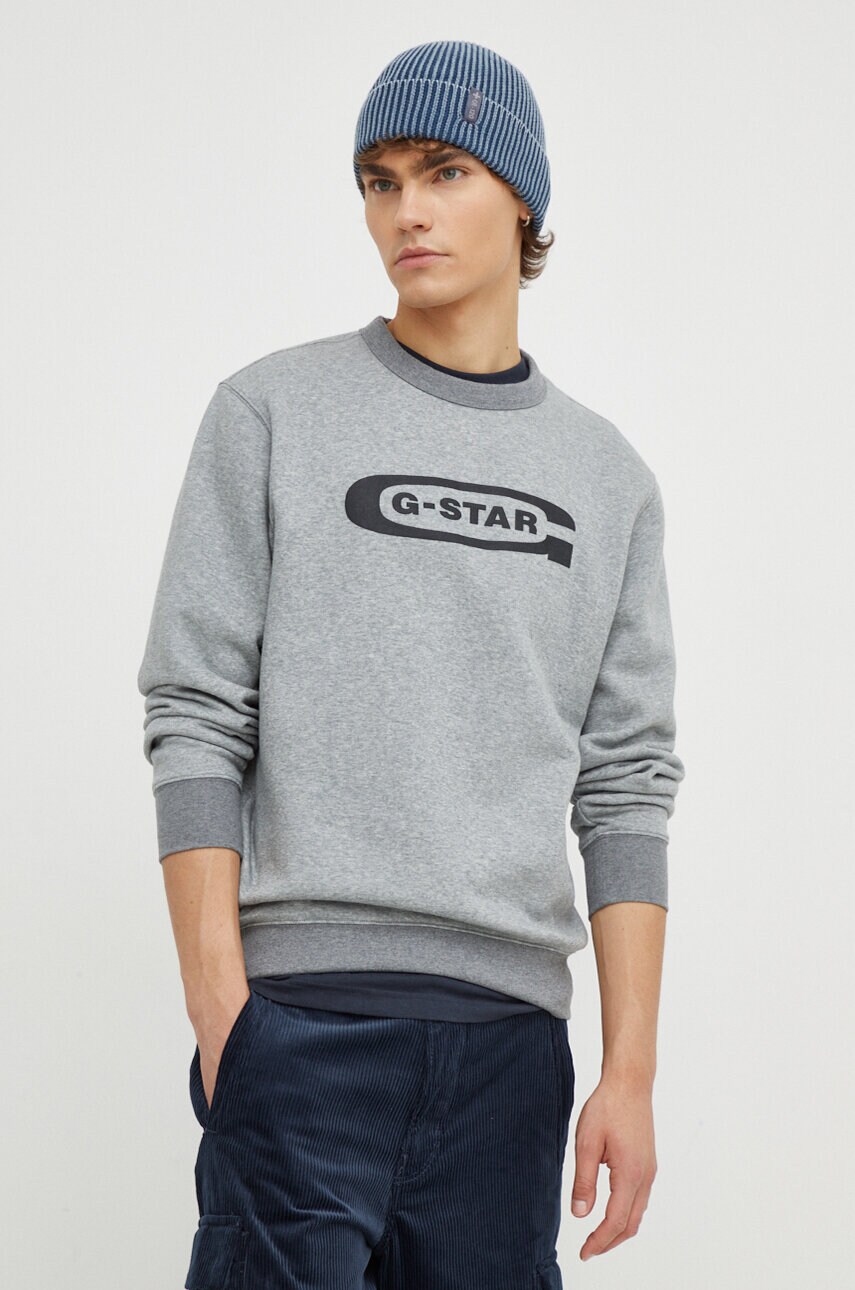 Кофта G-Star Raw чоловіча колір сірий з принтом