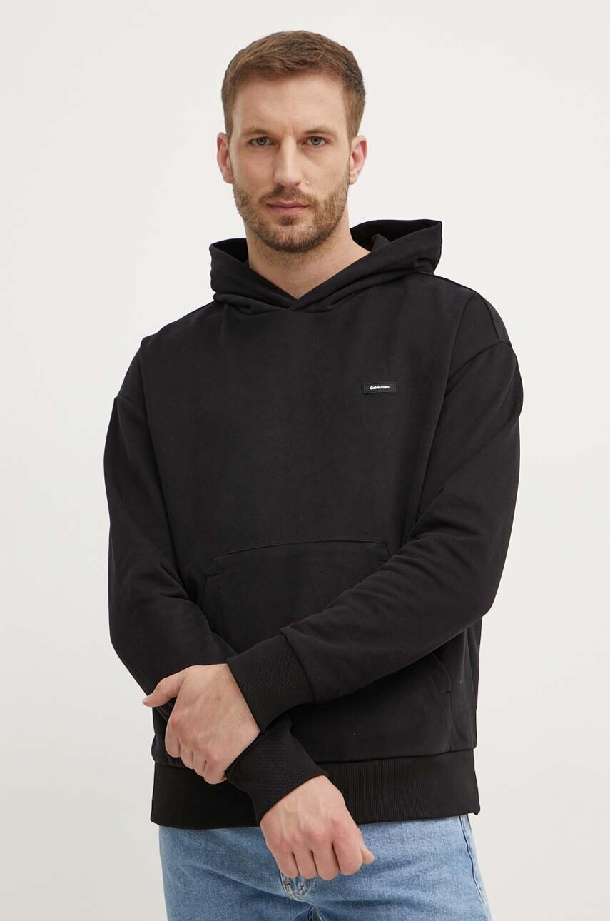 Бавовняна кофта Calvin Klein чоловіча колір чорний з капюшоном