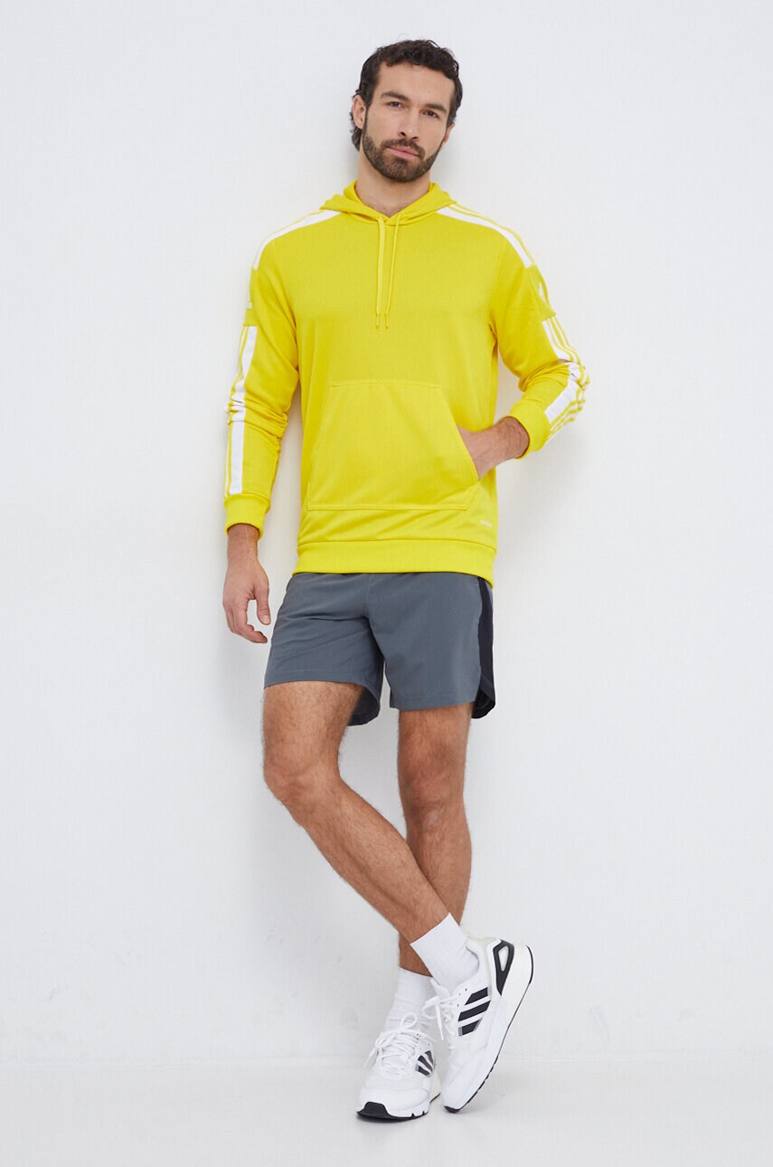 Кофта adidas Performance Squadra 21 колір жовтий з капюшоном з аплікацією