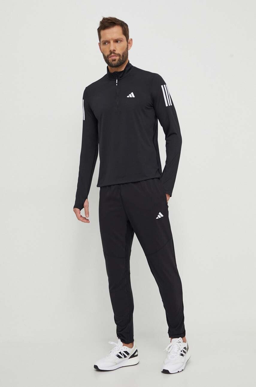Кофта для бігу adidas Performance Own the Run колір чорний з принтом