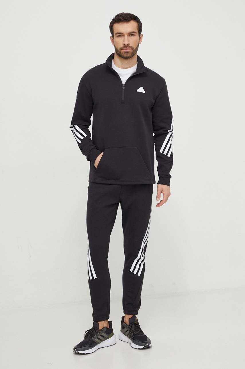Кофта adidas SPORTY STREET чоловіча колір чорний з принтом