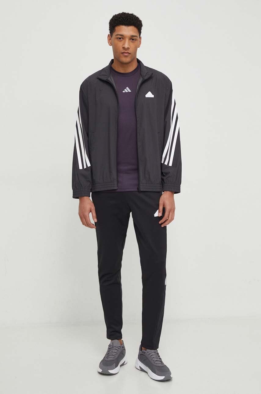 Кофта adidas чоловіча колір чорний однотонна