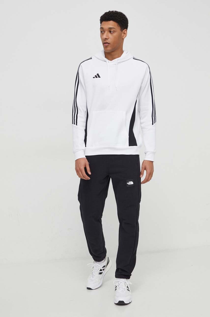 Кофта adidas Performance Tiro 24 колір білий з капюшоном з аплікацією