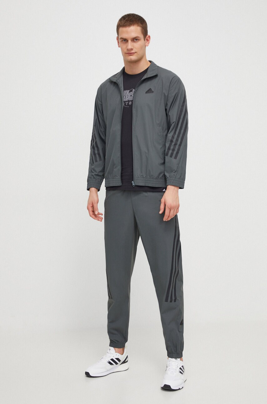 Кофта adidas чоловіча колір зелений з принтом