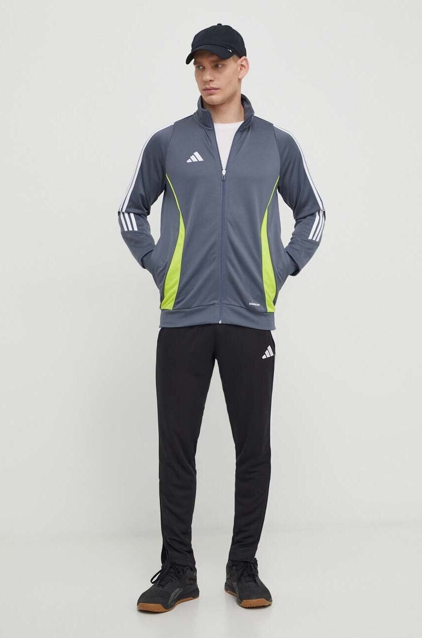 Тренувальна кофта adidas Performance Tiro 24 колір сірий візерунок