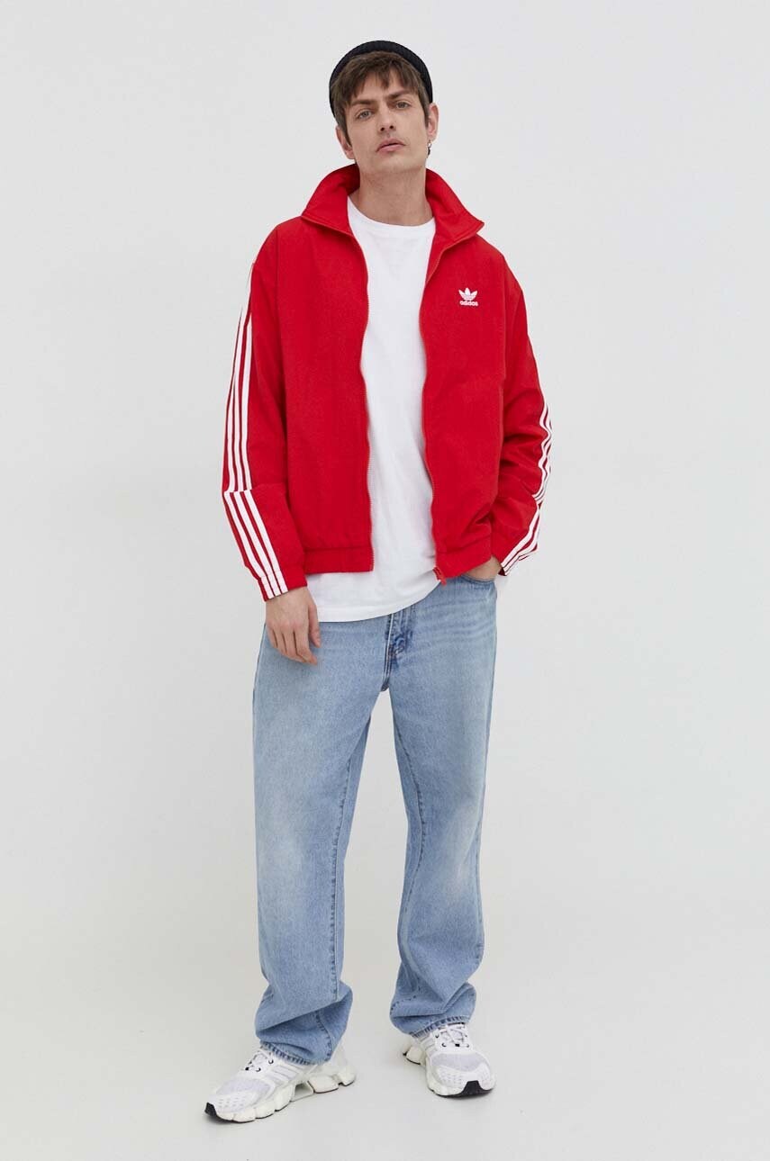 Кофта adidas Originals Adicolor Woven Firebird Track Top чоловіча колір червоний візерунок IT2495