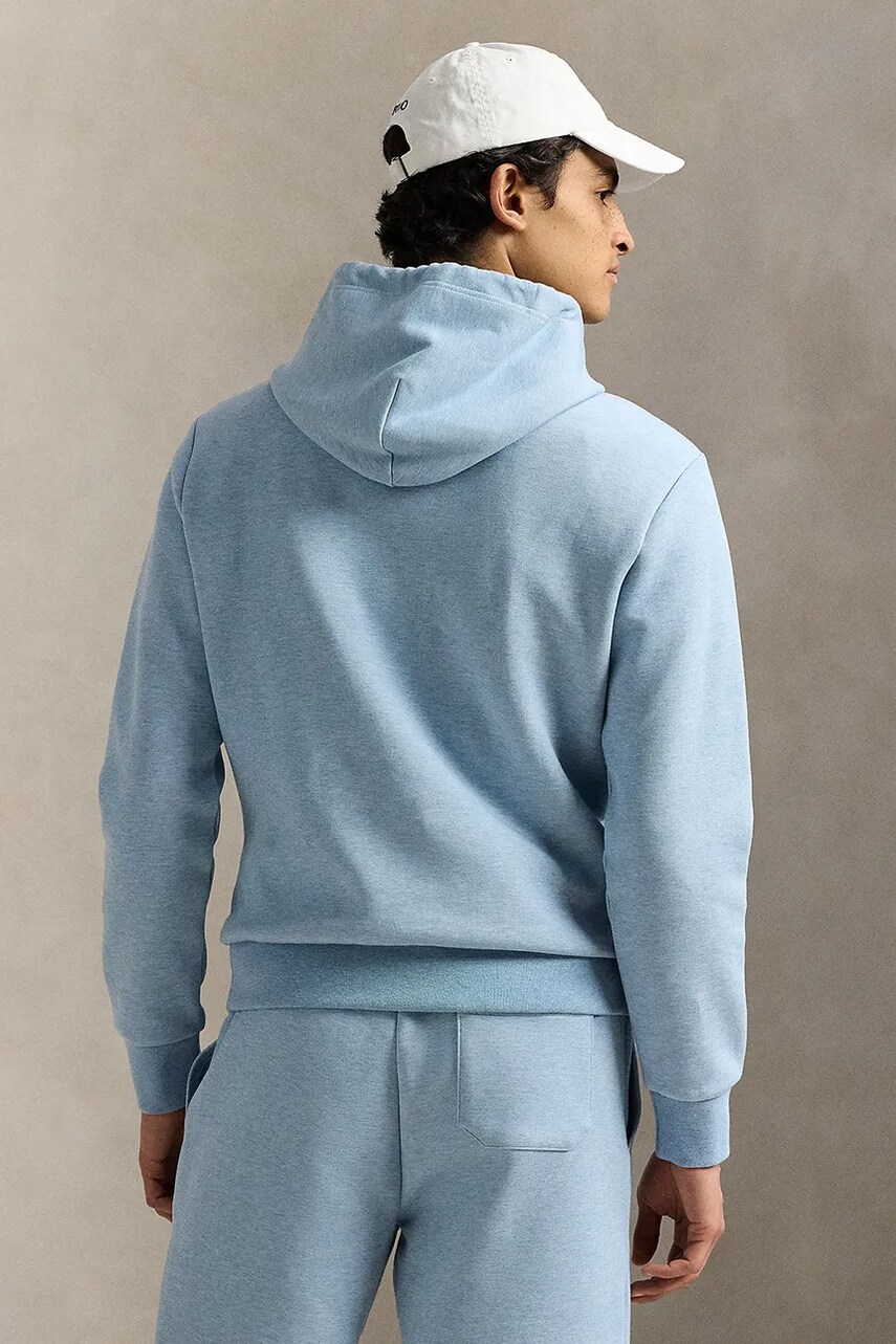 Кофта Polo Ralph Lauren чоловіча колір чорний з капюшоном з аплікацією 710936586