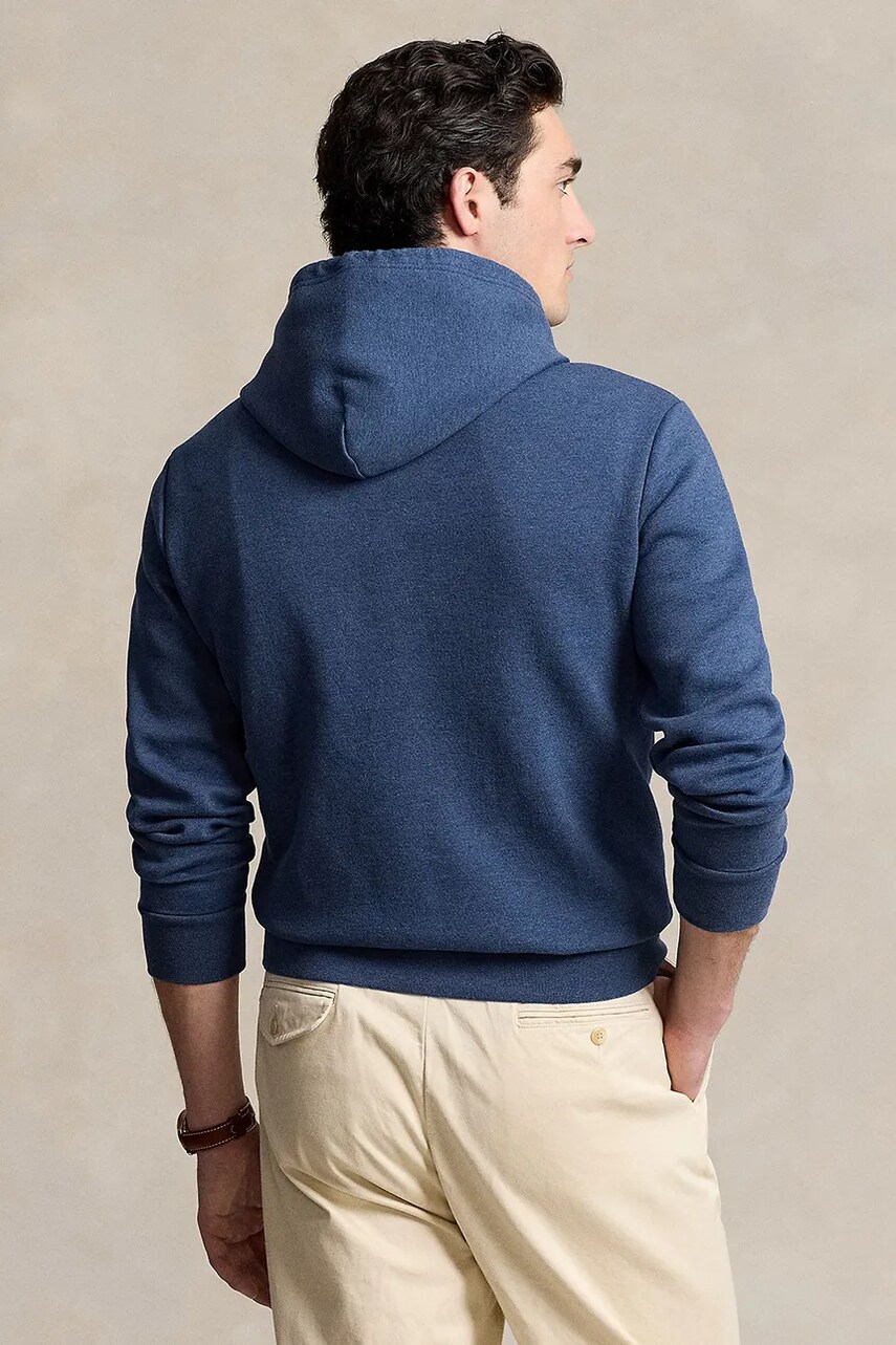 Кофта Polo Ralph Lauren чоловіча колір чорний з капюшоном з аплікацією 710936586