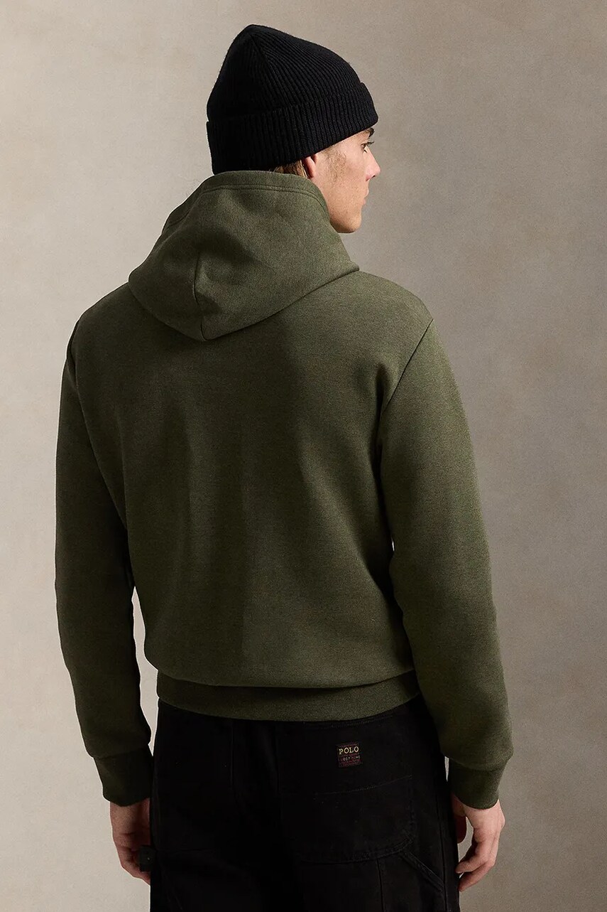 Кофта Polo Ralph Lauren чоловіча колір чорний з капюшоном з аплікацією 710936586